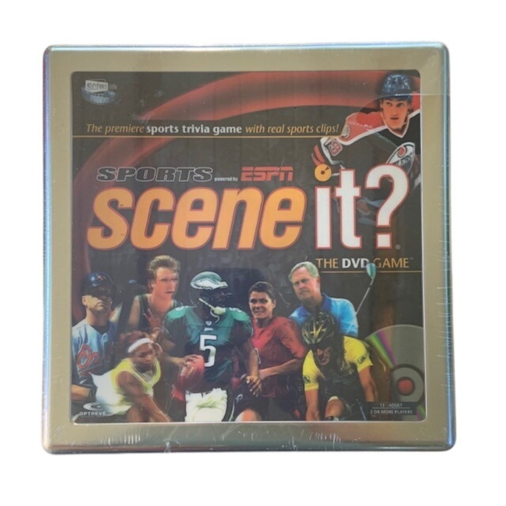 Scene It? Sports ESPN DVD Game New Factory Sealed Tin Trivia Board Game